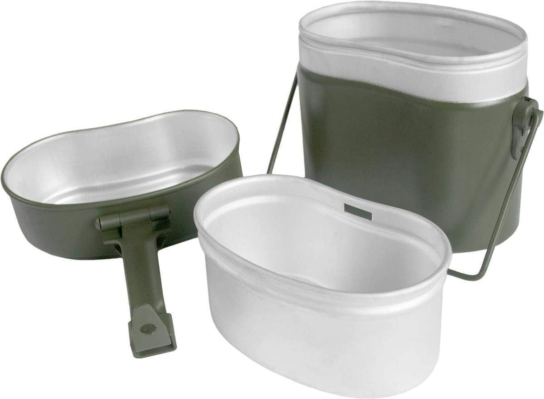 normani Bundeswehr Essgeschirrset Bund Essbesteck + BW Aluminium Kochgeschirr + Edelstahltasse Oliv
