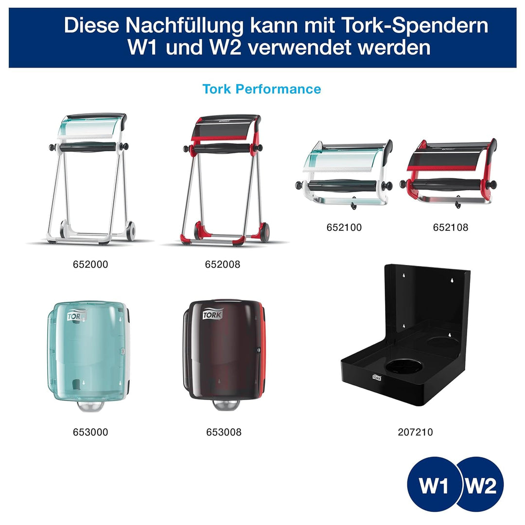 Tork 129262 Standard Papierwischtücher für W1 Bodenständer- und Wandhalter-System &amp; W2 Innenabrollun