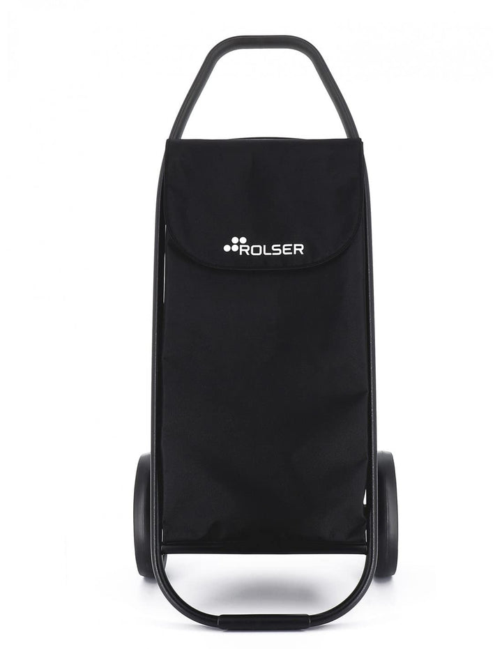 Einkaufstrolley Rolser COM MF Black Tube 2 grosse Räder - Schwarz, Schwarz