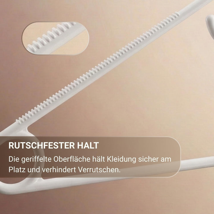 Kleiderbügel mit 360° drehbarem Haken | 20 Stück rutschfeste Kunststoffbügel | Platzsparendes Design