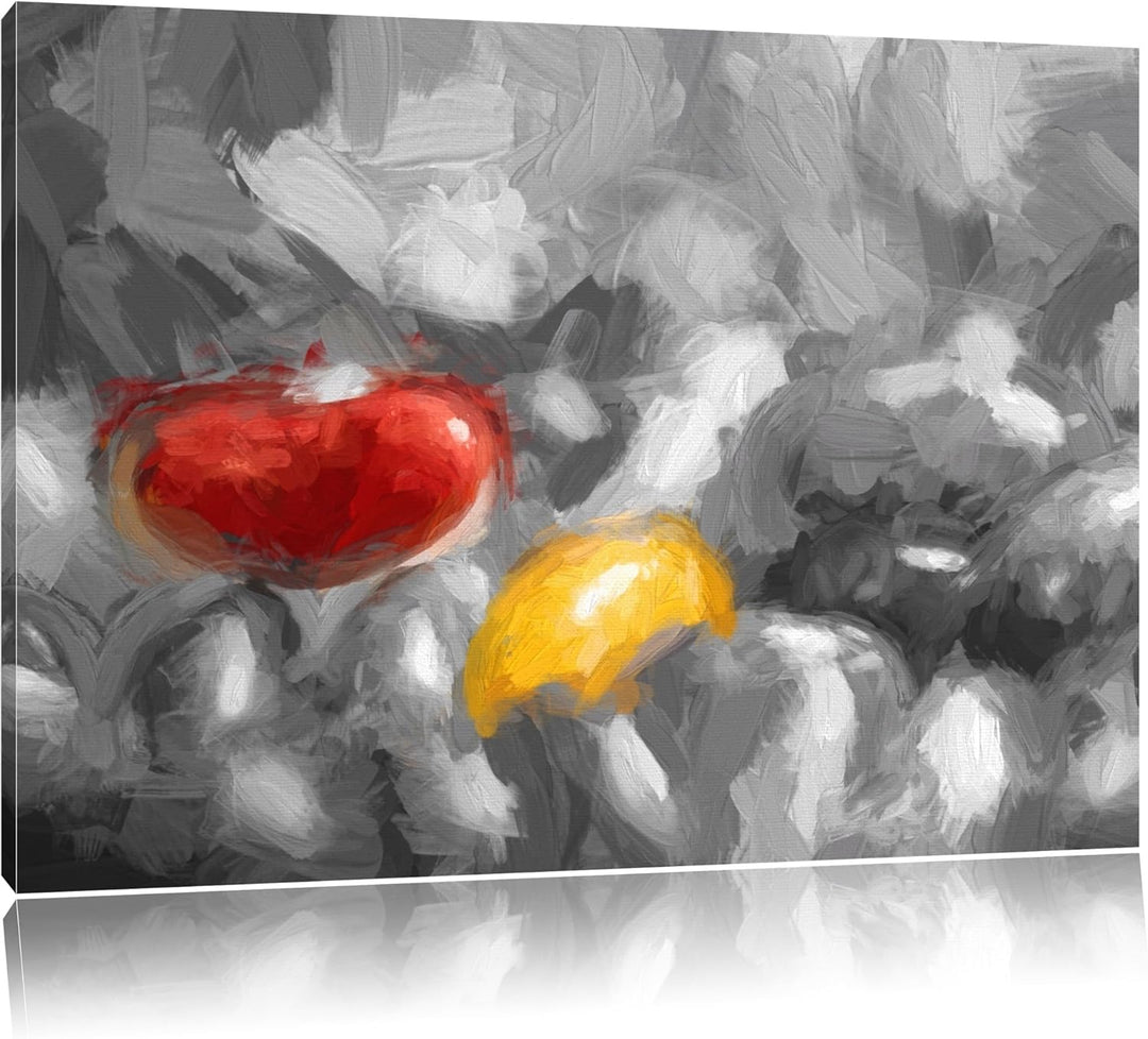 leckere kleine Süssigkeiten schwarz/weiss Deluxe Format: 100x70 cm auf Leinwand, XXL riesige Bilder