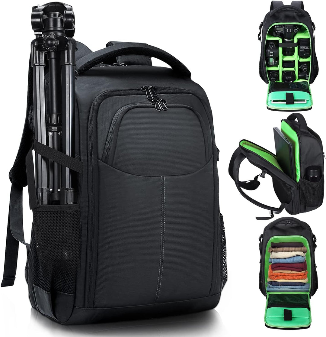 BERTASCHE Kamerarucksack DSLR SLR Wasserdicht Fotorucksack mit 15,6 Zoll Laptopfach Gross Kameratasc