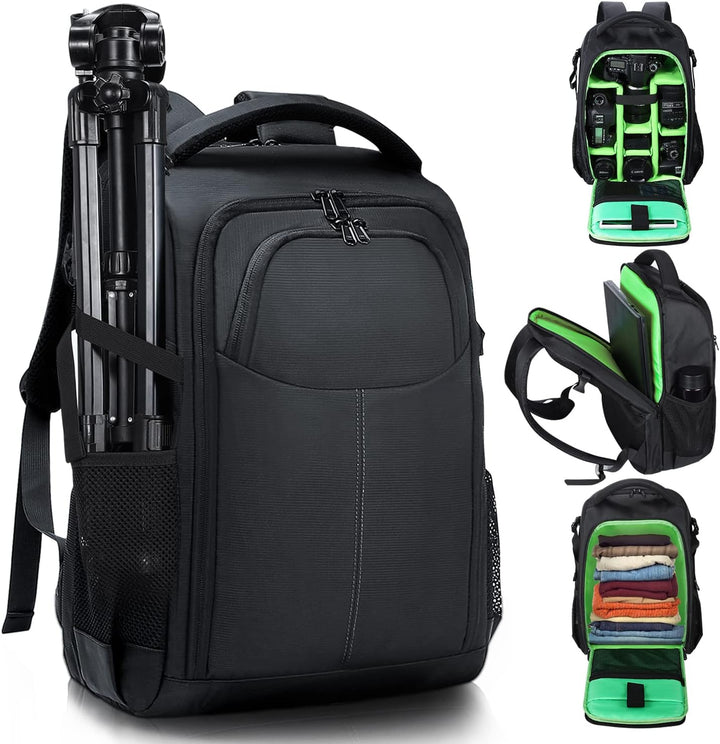 BERTASCHE Kamerarucksack DSLR SLR Wasserdicht Fotorucksack mit 15,6 Zoll Laptopfach Gross Kameratasc