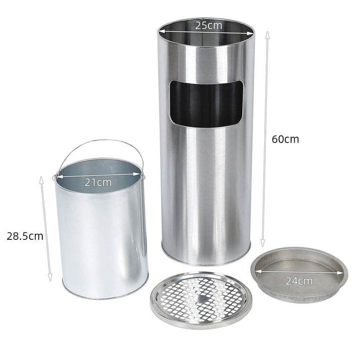 XUANYU 1er/2er-Set 30 liter Mülleimer mit Aschenbecher Standaschenbecher für Draussen Herausnehmbare