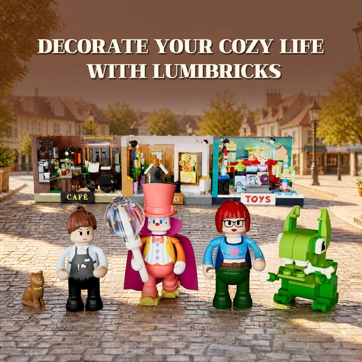 Lumibricks Book-Café Beleuchtetes Klemmbaustein-Set | Lumibricks Book-Café Beleuchtetes Klemmbaustei
