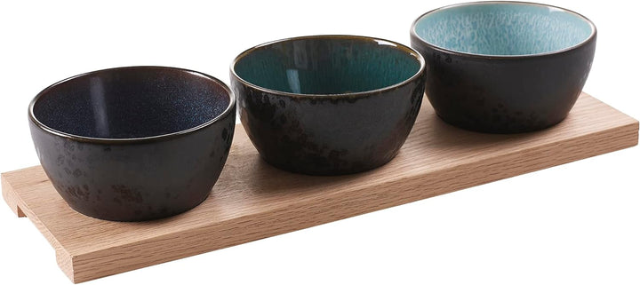 BITZ Kabarett-Set 39 x 13 cm Dia. 12 x 6 cm 4-teilig Schwarz ass/hell 39 x 13 x 6 cm - dia. 12 cm Sc