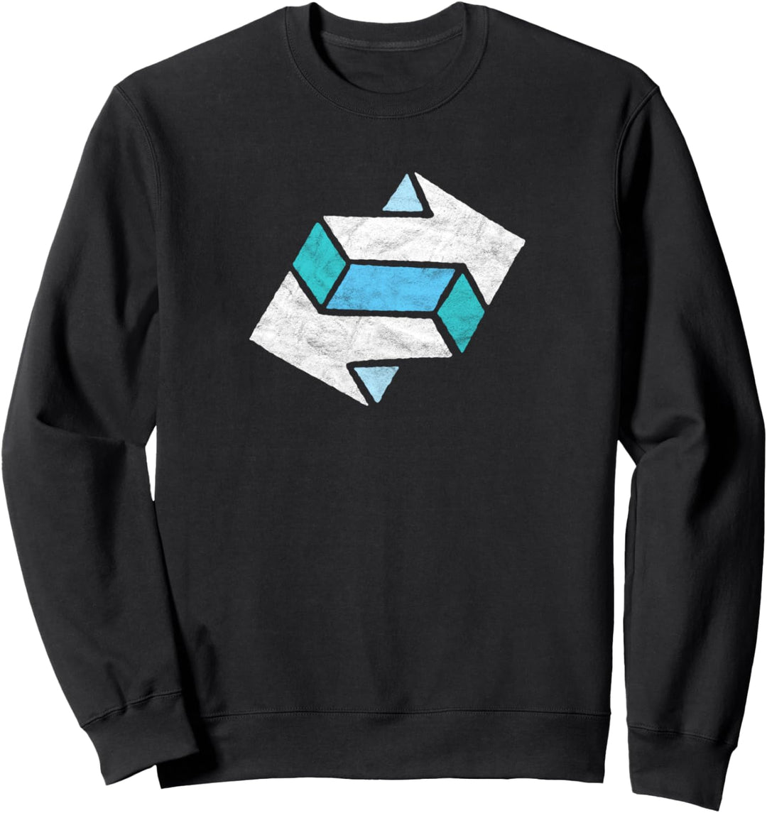 Impossible Geometry Minimalist Futuristic Arrows Distressed Sweatshirt