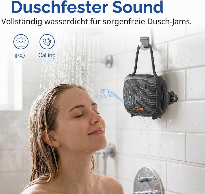 TAZATA Robuster Outdoor-Lautsprecher, IPX7 wasserdicht, schwimmender Bluetooth-Lautsprecher mit 11 S