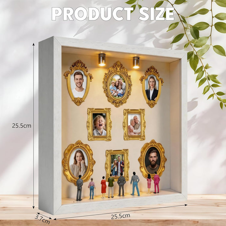 DIY Mini Museum Silhouette Box, Mini Menschen Figuren Museum mit Mini Bilderrahmen Vintage & Miniatu