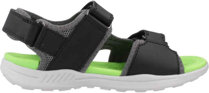 Geox Jungen J Vaniett Boy B Sandalen, Black Green