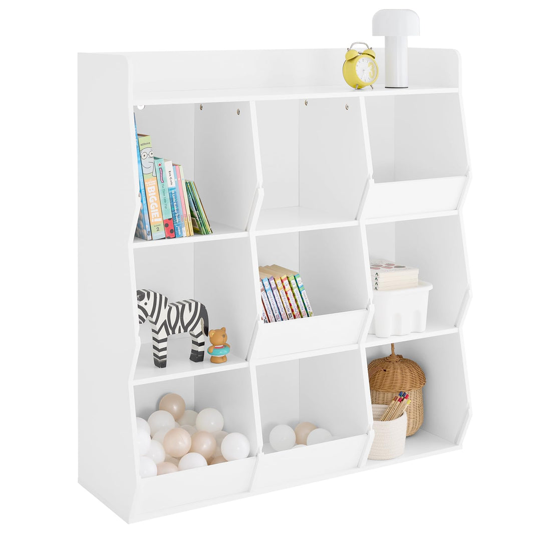 SoBuy Kinder Bücherregal Montessori Regal Kinderzimmer mit 9 offenen Fächern Kinderregal für Spielze