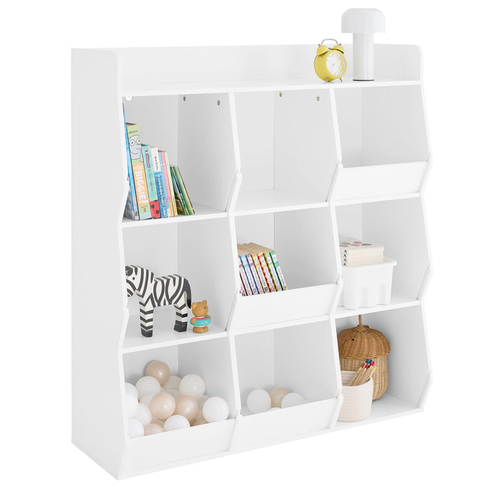 SoBuy Kinder Bücherregal Montessori Regal Kinderzimmer mit 9 offenen Fächern Kinderregal für Spielze