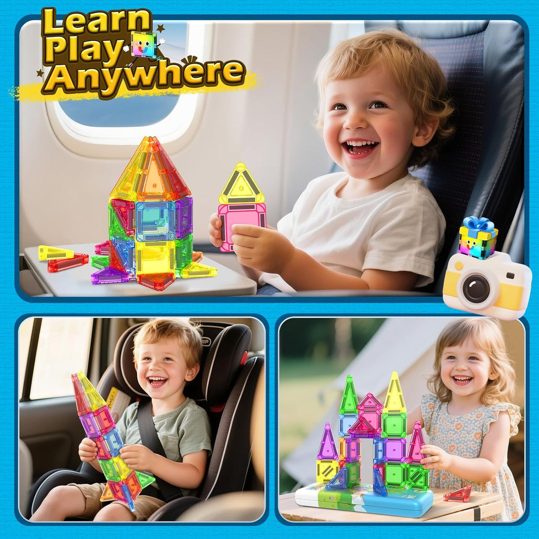 Magnetische Bausteine für Kinder,STEM-Magnetblöcke,Sensorisches Spielzeug,Kleinkindspielzeug,Bauspie