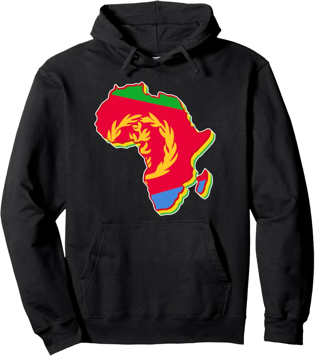 Love Eritrea Flagge mit Afrika Karte Eritrean Pride Pullover Hoodie