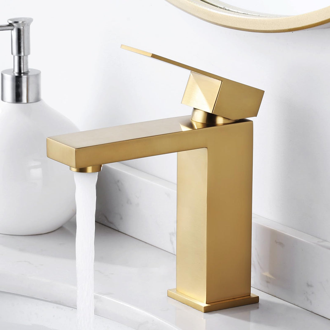 ARCORA Einhebel-Waschtischmischer aus Edelstahl mit Keramikkartusche, Badarmatur für Kalt- und Warmw