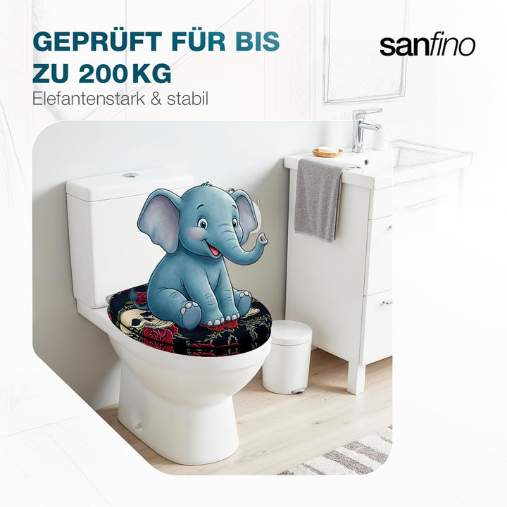 Premium WC Sitz mit Absenkautomatik – hochwertige Toilettendeckel aus Holz, viele bunte Motive, hohe