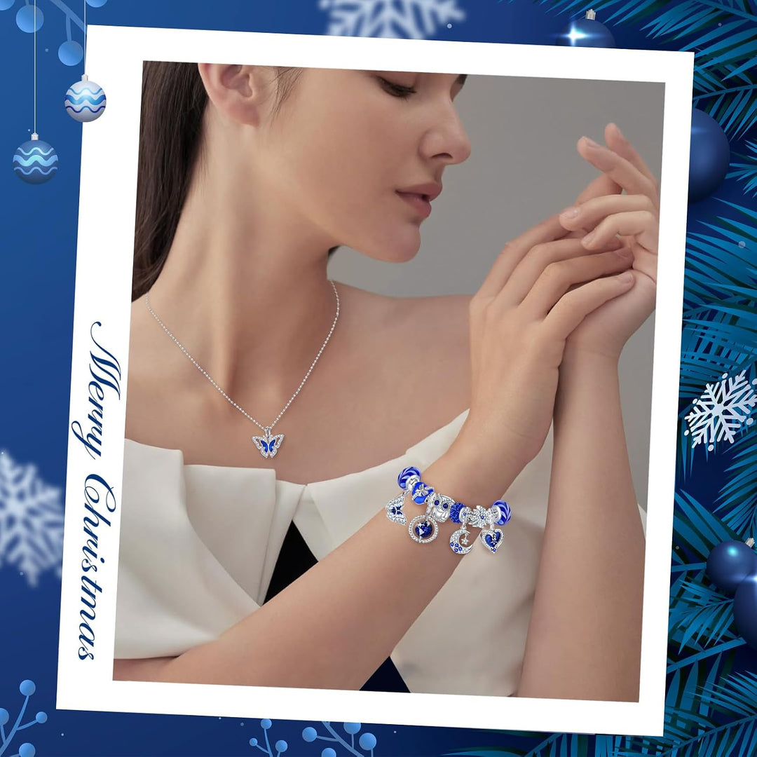 Adventskalender 2025 Frauen Mädchen Schmuck, 24 Füllung Weihnachtskalender Armband Halsketten Charm,