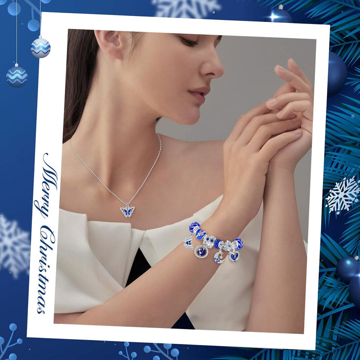 Adventskalender 2025 Frauen Mädchen Schmuck, 24 Füllung Weihnachtskalender Armband Halsketten Charm,