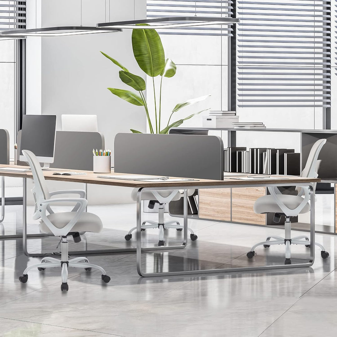 DUMOS Bürostuhl Ergonomisch, Schreibtischstuhl mit Lendenwirbelstütze, Drehstuhl mit Armlehne, Compu