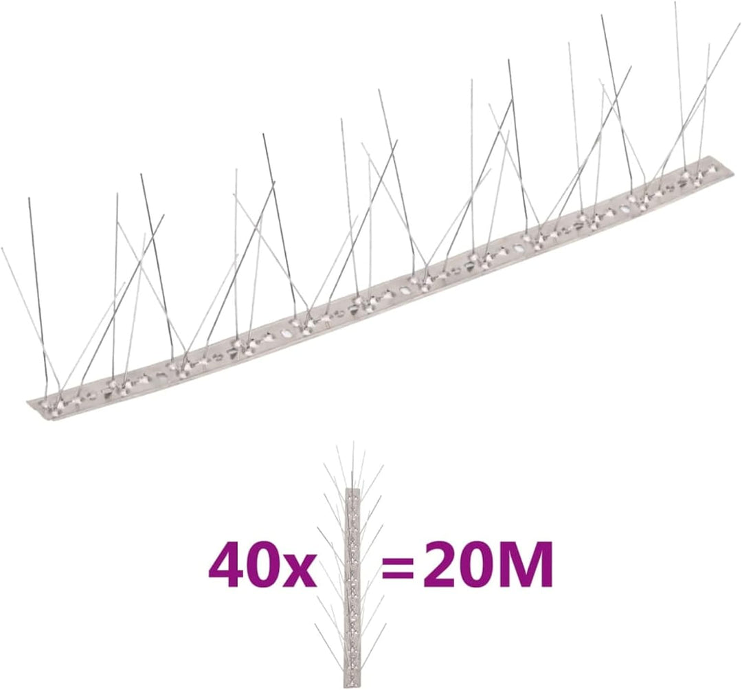 Tidyard 40x Vogelabwehr Taubenspikes Taubenschutz Spikes Set Vogelspikes Taubenabwehr Vogelschreck T