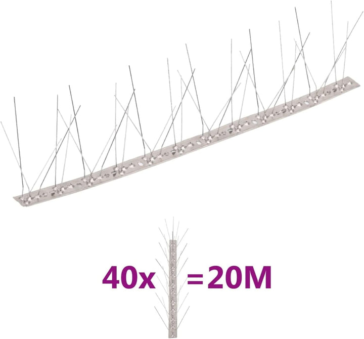 Tidyard 40x Vogelabwehr Taubenspikes Taubenschutz Spikes Set Vogelspikes Taubenabwehr Vogelschreck T
