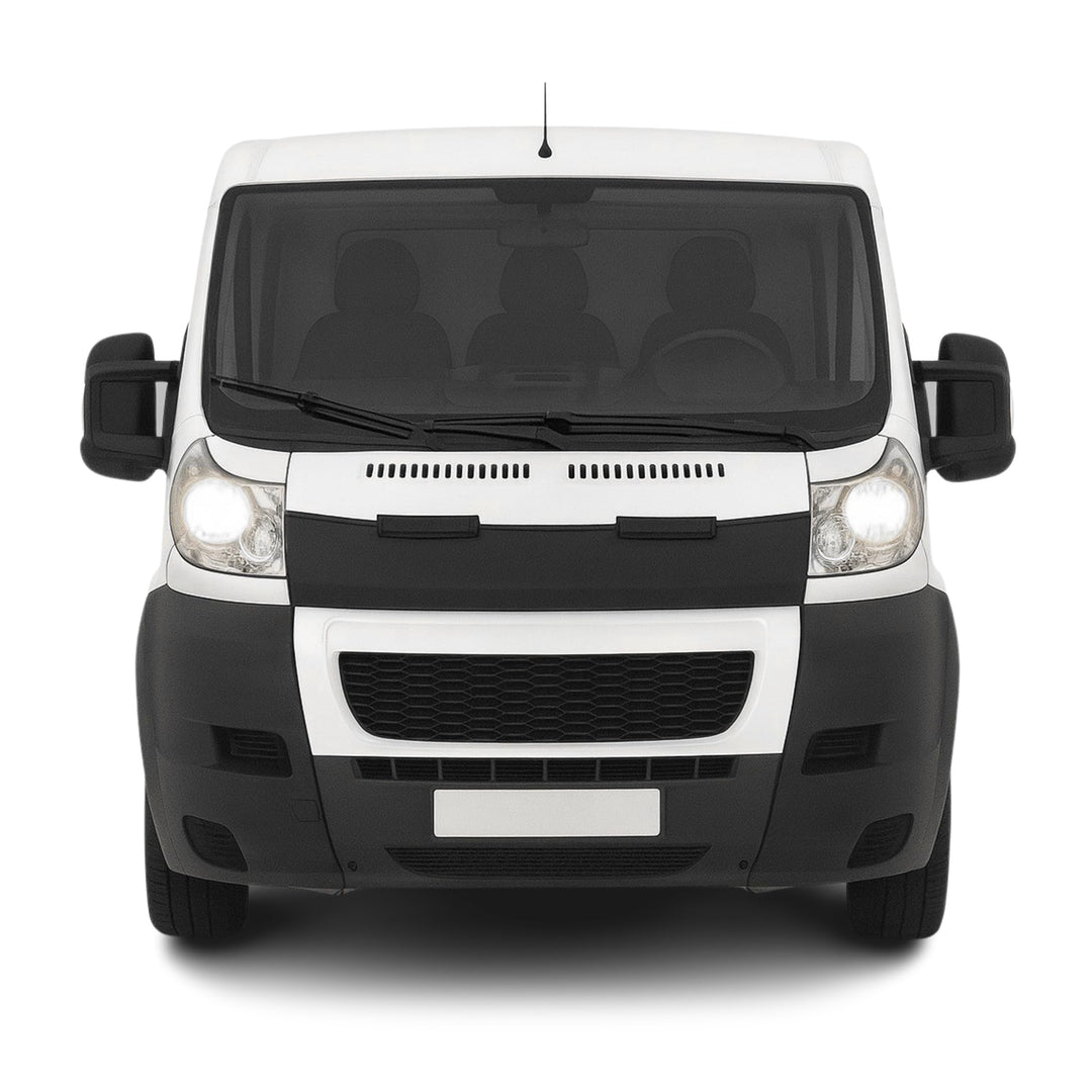 OMAC Haubenbra Steinschlagschutz Bonnet Bra kompatibel mit Peugeot Boxer 2006-2014 Schwarz Halb Schw