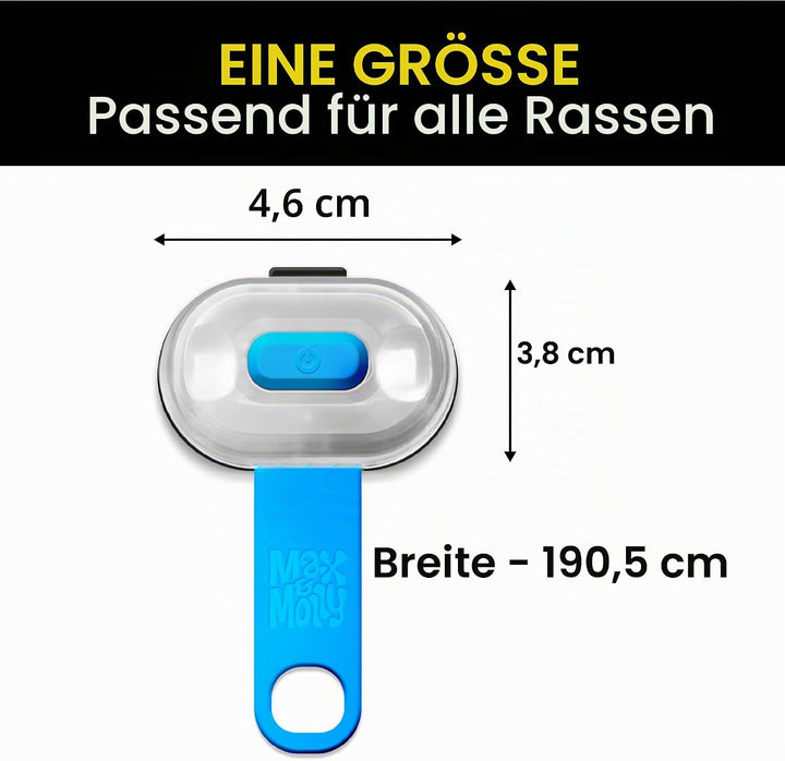 Max & Molly Matrix Ultra LED, Hundelicht für Geschirr, Leine & Halsband, Blau, Wasserfest, USB Wiede