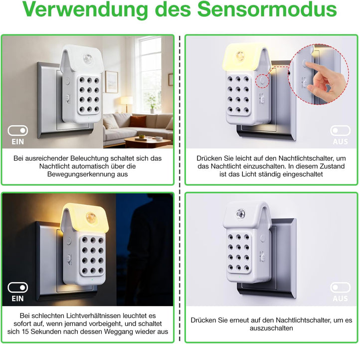Luftreiniger Raucherzimmer, 3-Pack Ionisator Luftreiniger mit Sensor Licht für Wohnung Zimmer Küchen