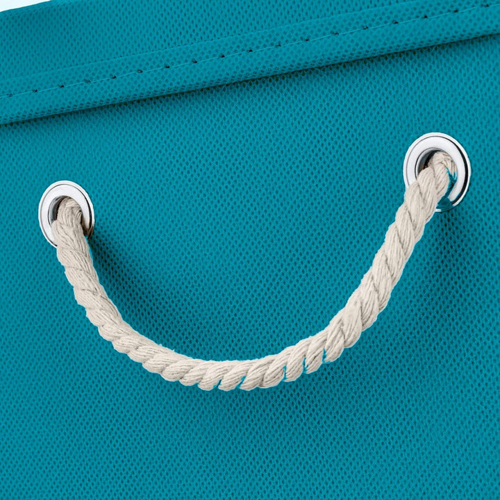 StickandShine 4er Set Türkis Faltbox 30 x 30 x 30 cm Aufbewahrungsbox faltbar mit Kordel und mit Dec