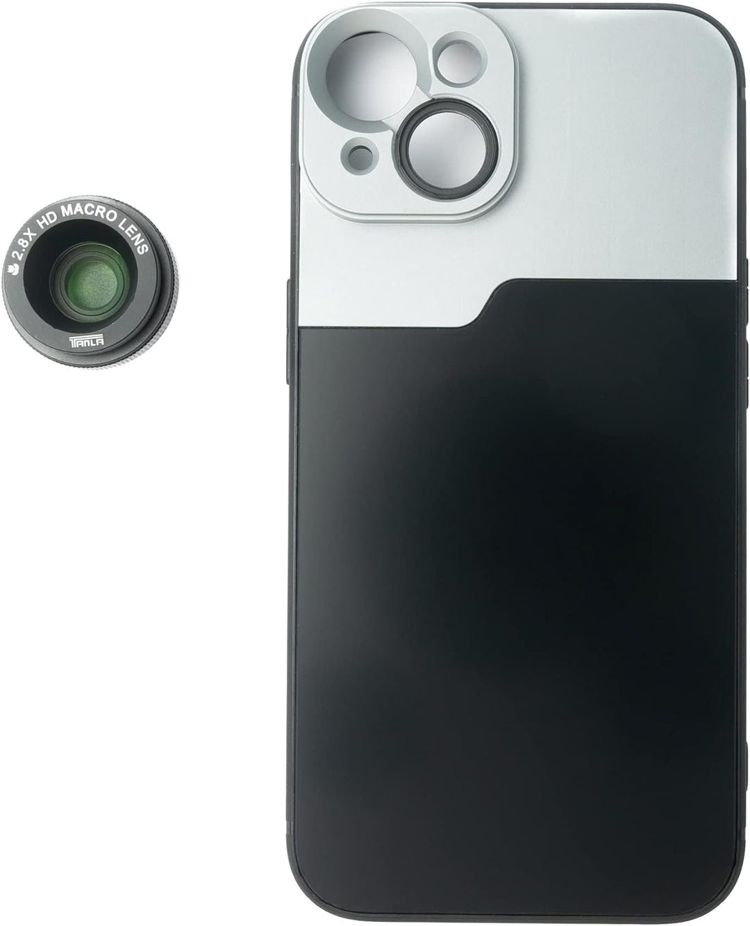 SYSTEM-S Makro Linse 2.8X HD Filter mit Hülle in Schwarz für iPhone 13