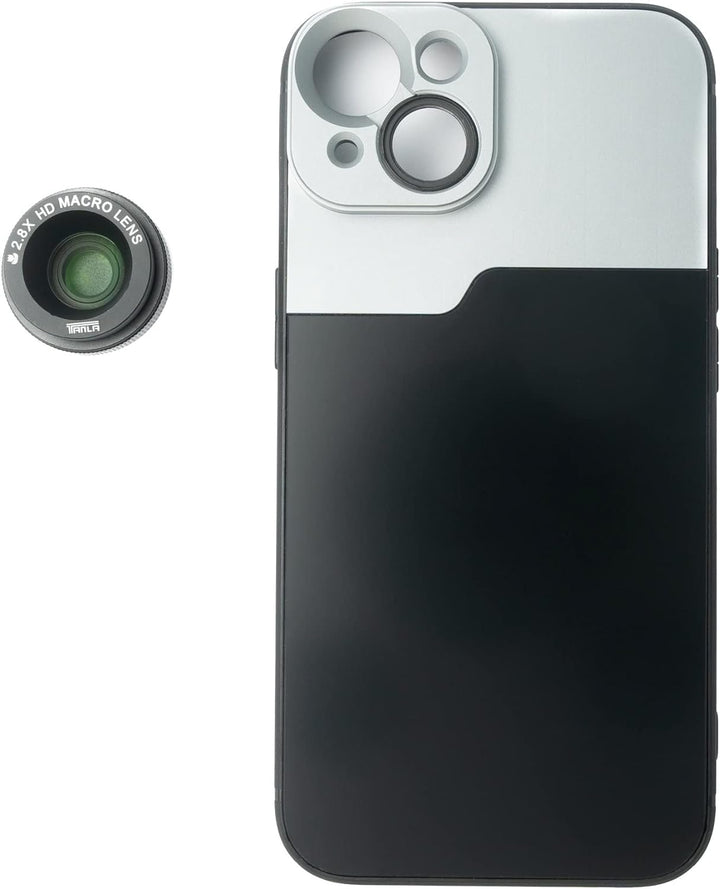 SYSTEM-S Makro Linse 2.8X HD Filter mit Hülle in Schwarz für iPhone 13