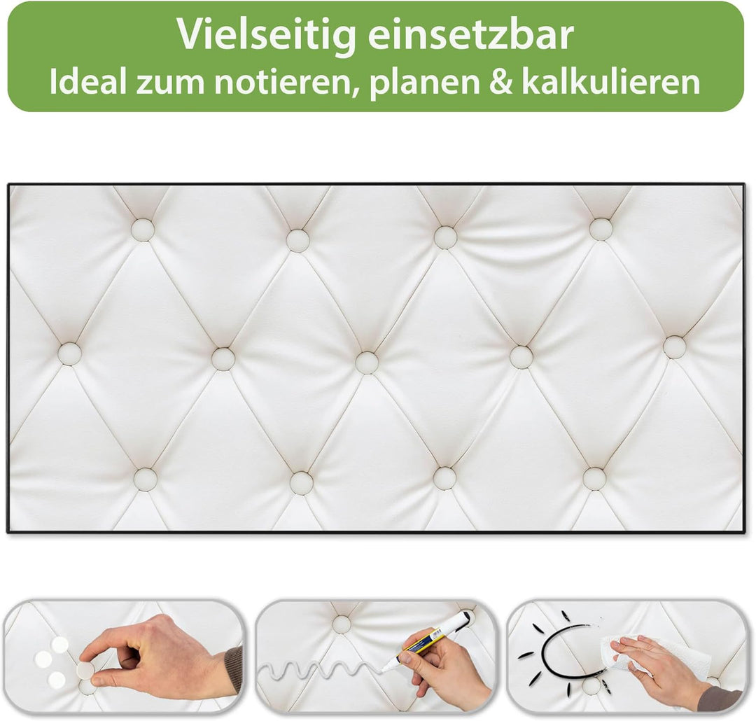 banjado Magnettafel schwarz 78 x 37cm / Magnetwand Metall/Magnetpinnwand als Memoboard/Pinnwand Magn