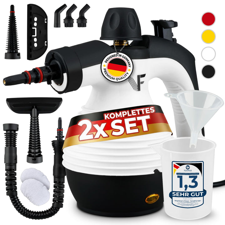 Neighbour's Friend® Dampfreiniger Neues Modell 2er Set – Leistungsstarker Hand Steam Cleaner, 3,5 Ba