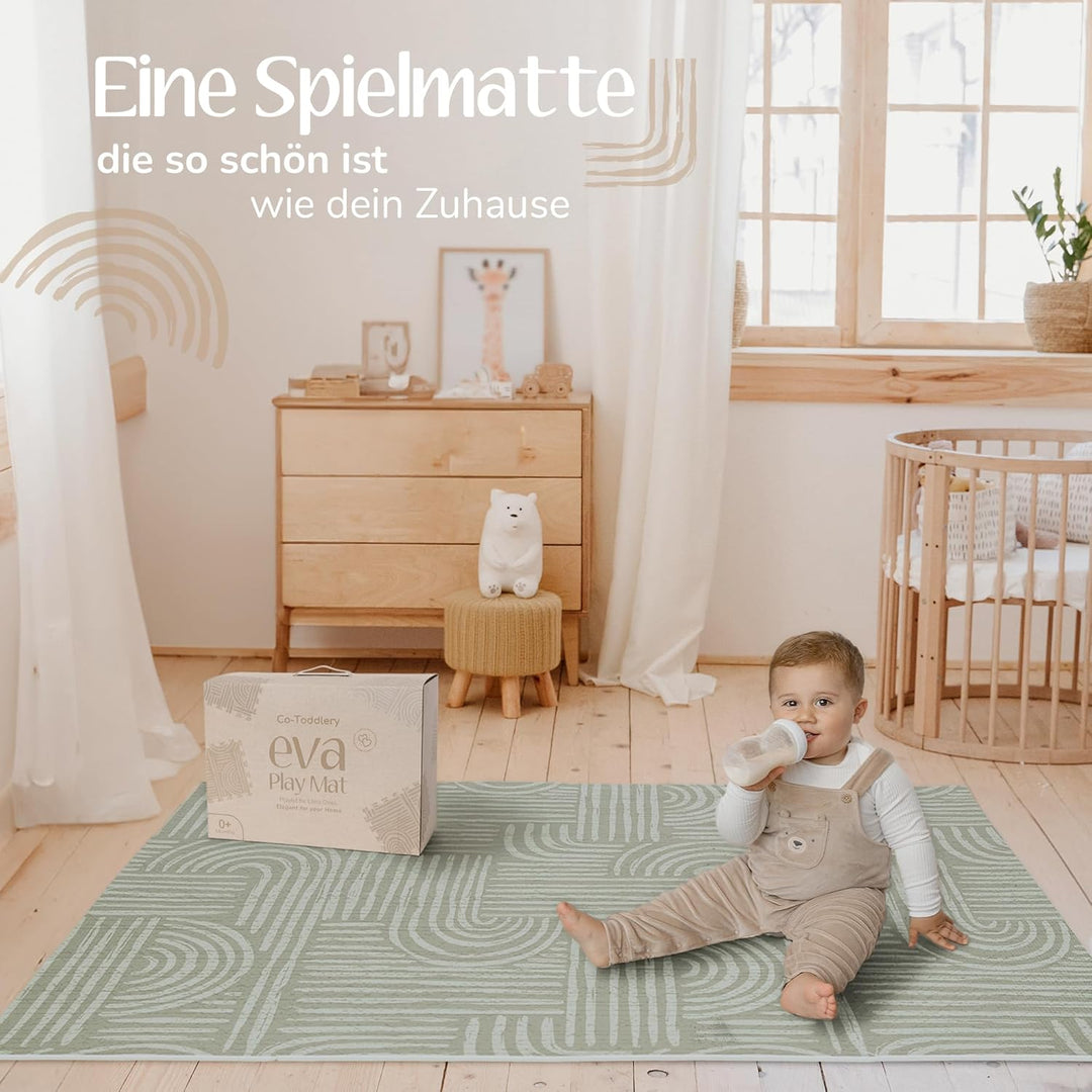 Puzzlematte Baby – Premium Krabbelmatte Baby aus EVA Schaum, Kinderteppich im zeitlosen Design, ruts