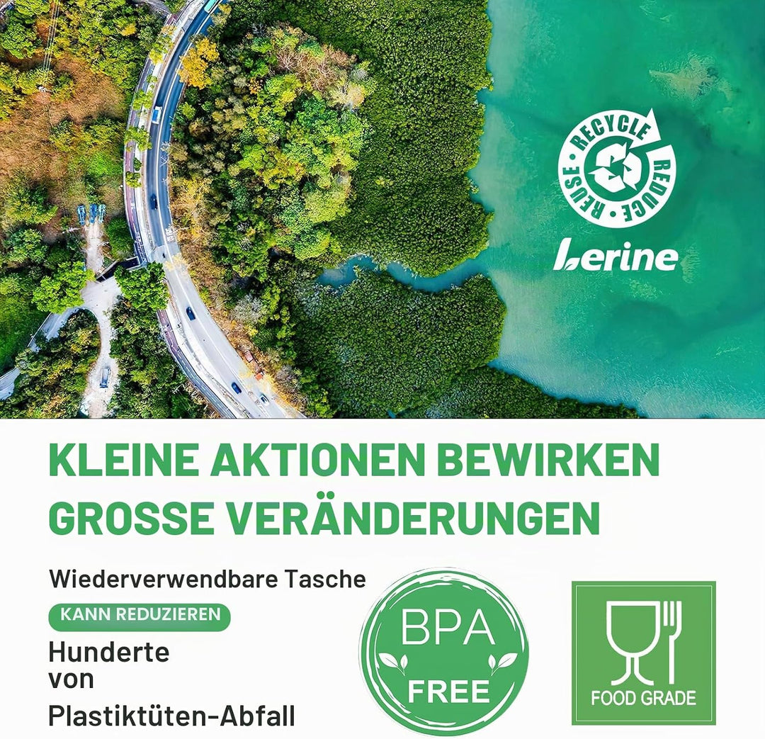 10 Stück spülmaschinenfeste, wiederverwendbare Druckverschlussbeutel, Silikon, auslaufsicher, Gefrie