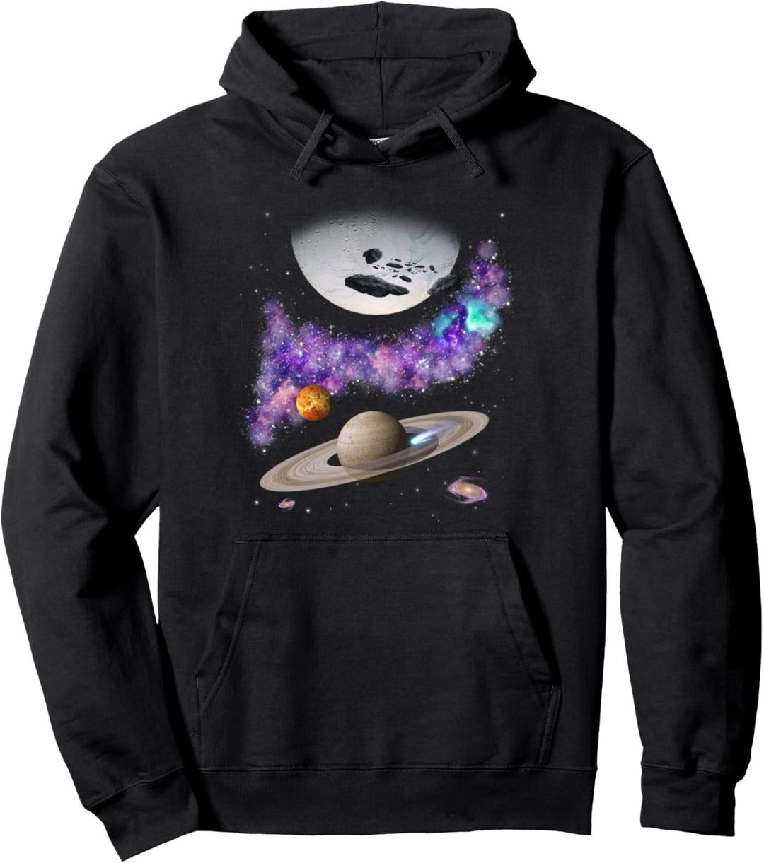 Weltraum Motiv Universum Sterne Sonnensystem Planet Design Pullover Hoodie