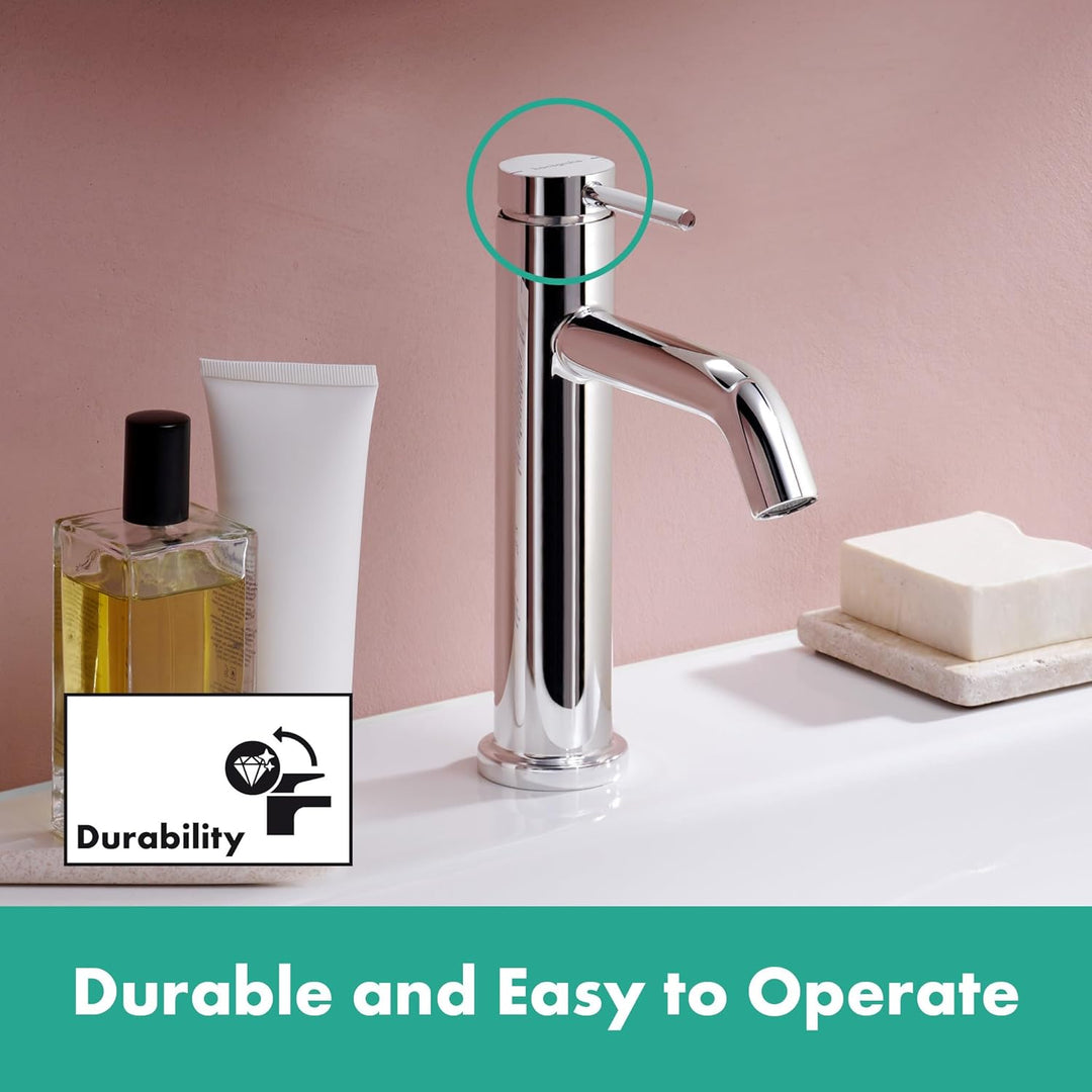 hansgrohe Tecturis S - Waschtischarmatur ohne Ablauf, Wasserhahn Bad mit Auslauf Höhe 110mm, Mischba
