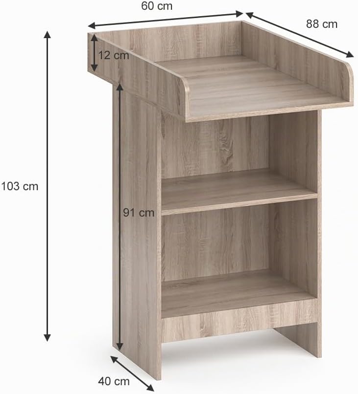 Vicco Wickelkommode Leo, Wickelaufsatz für die Kommode, Sonoma, 60 x 103 cm, Sonoma