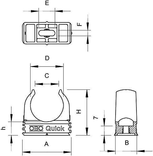 OBO Quickschelle 2955 F M25, reinweiss, flammwidrig, 100 Stück