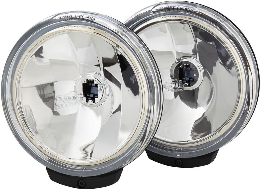 HELLA - FF/Halogen-Fernscheinwerfersatz - Comet FF 500 - 12V - rund - Anbau - glasklare Streuscheibe