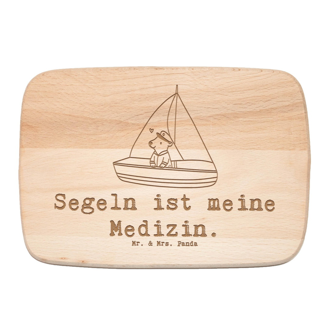 Mr. & Mrs. Panda Frühstücksbrett Bär Segeln - Geschenk, Frühstücksbrettchen, Sport, jausenbrett, Seg