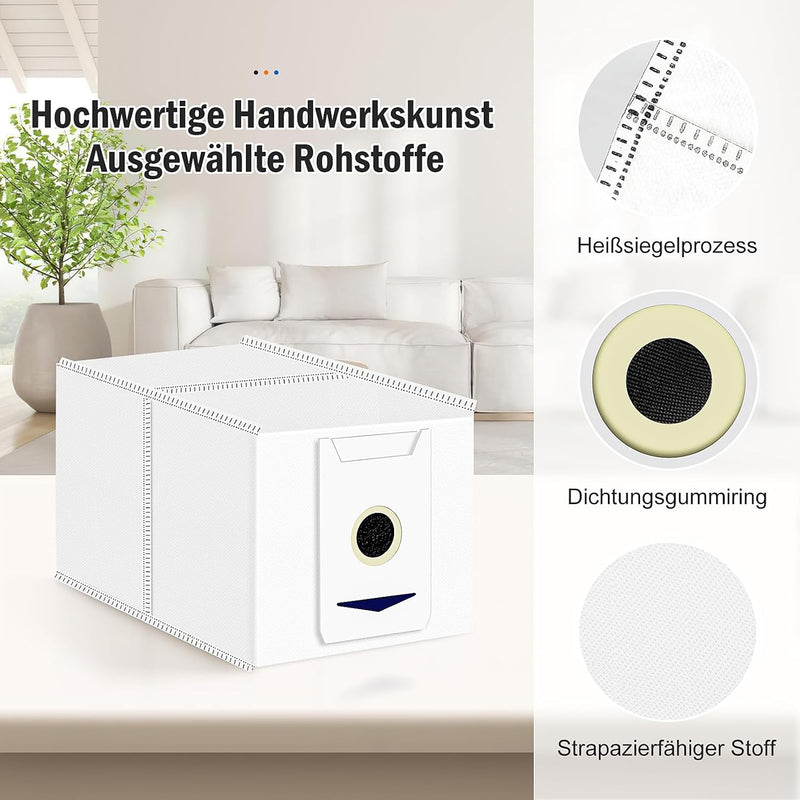 10 Stück Staubbeutel Zubehör für Ecovacs Deebot T30 Omni / T30 Pro Omni Saugroboter, 3L Grosser Kapa