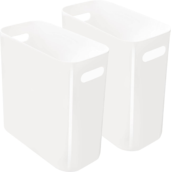 Youngever 2er Pack Schmaler Mülleimer, 10L Kunststoff Müllbehälter, Mülleimer mit Griffen für Heimbü
