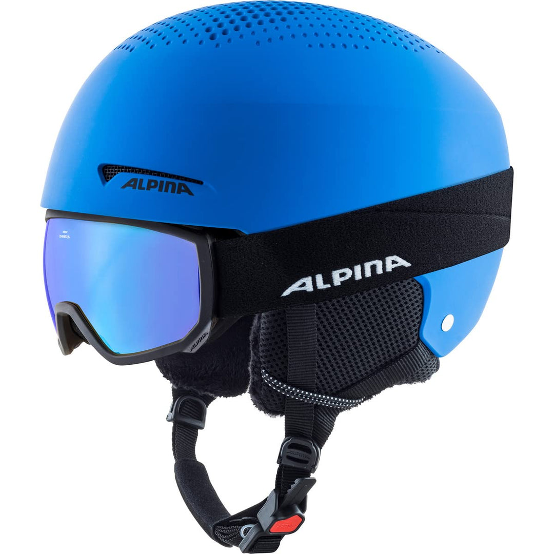 ALPINA ZUPO SET (+SCARABEO JR) - Hochwertiges, Sicheres &amp; Robustes Set aus Skibrille &amp; Skihelm Für E