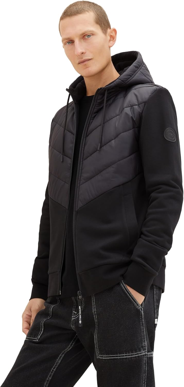 TOM TAILOR Herren Sweatshirt S 29999 - Black, S 29999 - Black