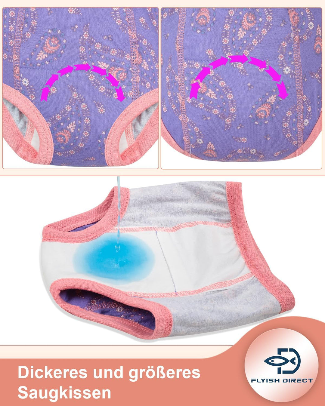 FLYISH DIRECT Baby Trainerhosen Töpfchentraining, 8er Pack Töpfchen Trainingshose für Mädchen Jungen