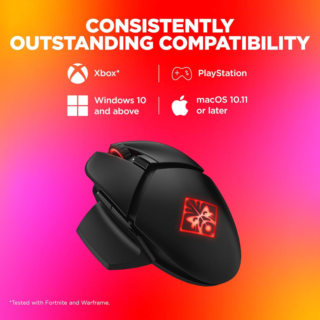 OMEN Photon Gaming Maus (kabellos, Qi Charging, bis zu 16.000 dpi, 11 programmierbare Tasten, RGB-Be