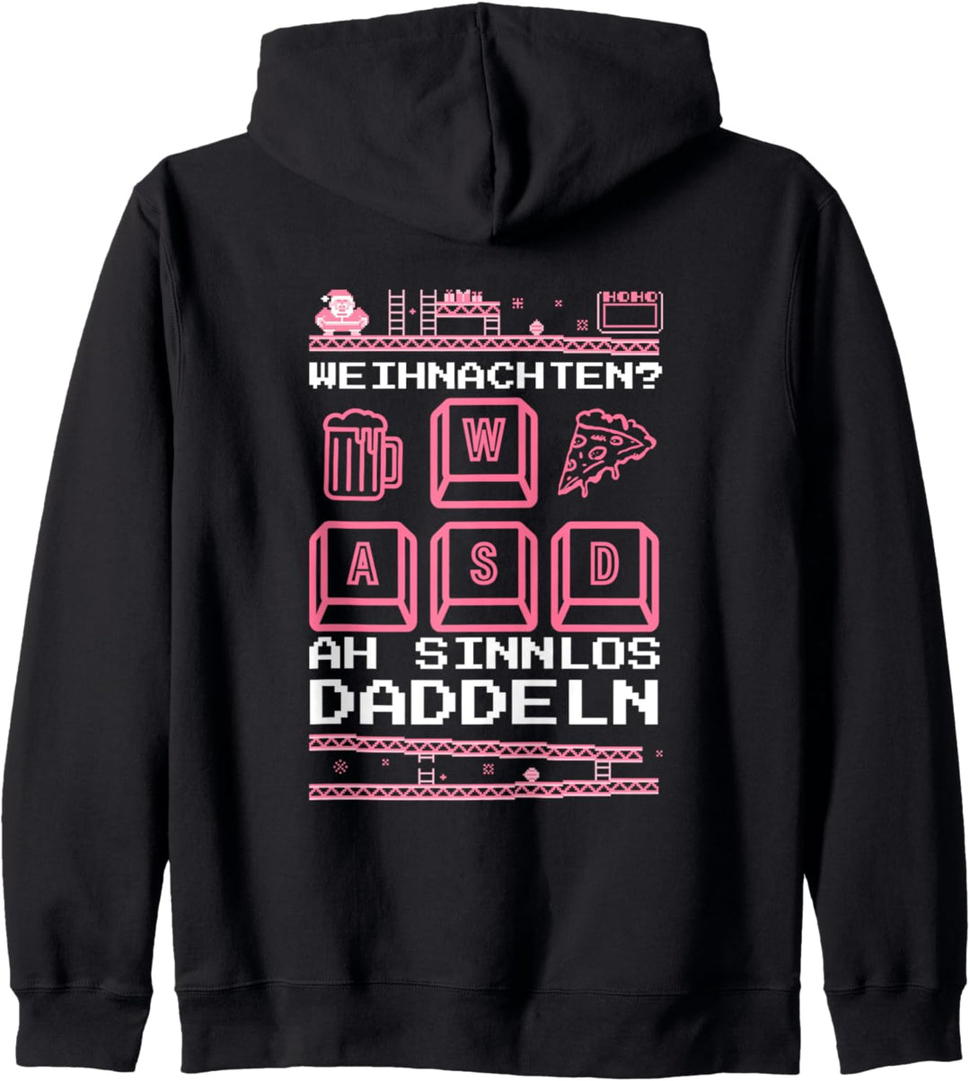 WASD Weihnachten sinnlos daddeln Game Ugly Christmas Gamer Kapuzenjacke