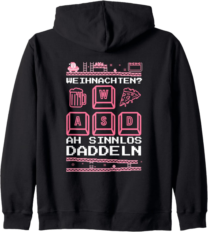 WASD Weihnachten sinnlos daddeln Game Ugly Christmas Gamer Kapuzenjacke