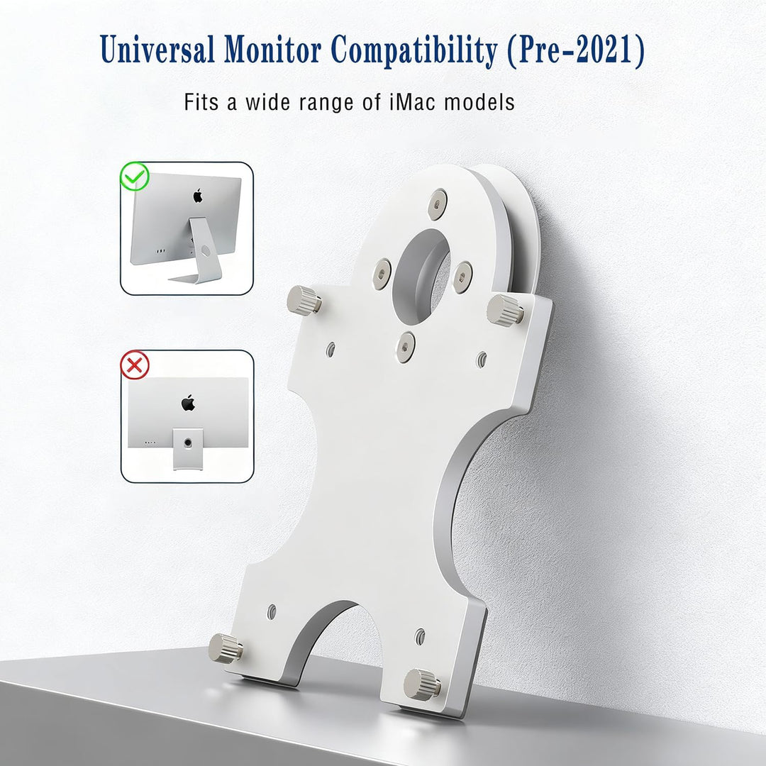 VESA-Montageadapter für iMacs bis 2021 – Bohrfreies Umrüstkit mit 75x100 mm Lochabstand für die Mont